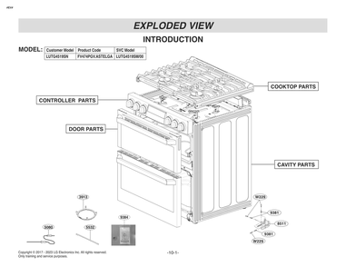 Diagram 1 Diagram and Parts List for FV474PGV ASTELGA LG Range