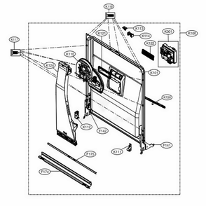 Door Liner Assembly Diagram and Parts List for LDP7808SS ASSESNA LG Dishwasher