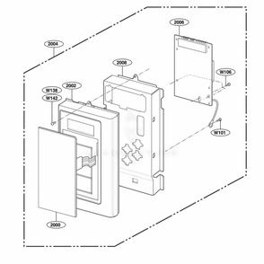 Controller Parts Diagram and Parts List for JVM1542BF ABKEGEU LG Wall Oven