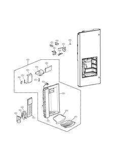 Dispenser Parts Diagram and Parts List for LFX25974ST 00 LG Refrigerator