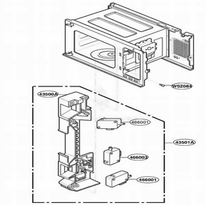 Latch Board Parts Diagram and Parts List for YKCMS135GSS STEKAC LG Range