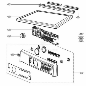 Control Panel And Plate Assembly Diagram and Parts List for 81532 ABWESEU LG Dryer