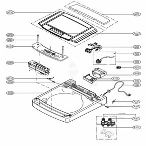 Cover Assembly Diagram and Parts List for WT901CW ABWEMUS LG Washer