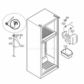 Ice Maker Parts Diagram and Parts List for LTCS24223B AWBCNA7 LG Refrigerator