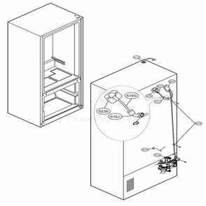 Valve And Water Tube Parts Diagram and Parts List for LFX25974SB AWBCNA5 LG Refrigerator