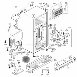 Case Parts Diagram and Parts List for 79299 AWB1SER LG Refrigerator