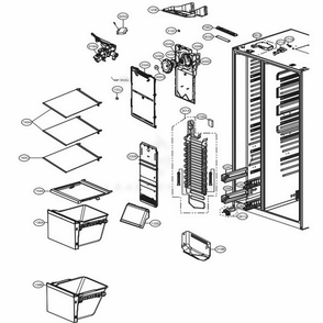 Freezer Compartment Diagram and Parts List for 51833 ASTCSE0 LG Refrigerator