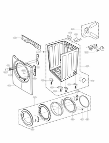Cabinet And Door Parts Diagram and Parts List for 79681282310  Kenmore Dryer