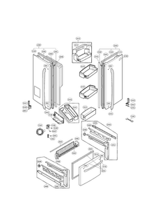 Door Parts Diagram and Parts List for LFX25961AL01  LG Refrigerator