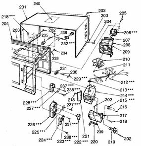 Switches & Microwaves Diagram and Parts List for 7218821980  Kenmore Microwave