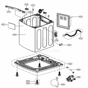 Case Assembly Diagram and Parts List for WT7600HWA ABWETUS LG Washer