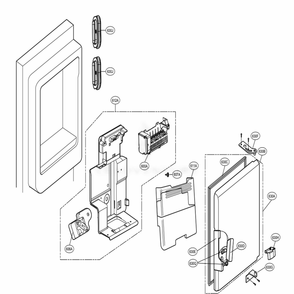 Ice Maker And Ice Bin Parts Diagram and Parts List for LFXC24726S ASTCNA0 LG Refrigerator