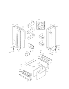 Door Parts Diagram and Parts List for LFX25974ST 01 LG Refrigerator