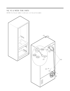 Valve And Water Tube Parts Diagram and Parts List for GC-L288GQXM ASWCNA1 LG Refrigerator