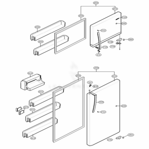 Door Parts Diagram and Parts List for 79432 ASWCSE3 LG Refrigerator