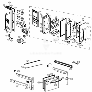 Door Parts Diagram and Parts List for LFXS28566S ASTCNA3 LG Refrigerator