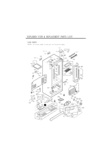 Case Parts Diagram and Parts List for GC-B258USNZ ASTCNA8 LG Refrigerator