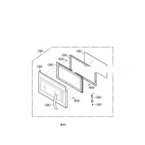 Door Diagram and Parts List for LMH2016SW 00 LG Microwave Oven Combo