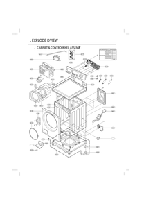 Cabinet Control Panel Assembly Diagram and Parts List for F12A4FNP7 ASTEPEU LG Washer