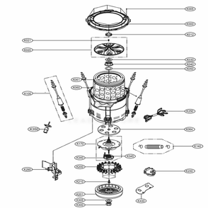 Tub Assembly Diagram and Parts List for WT4870CW ABWEEUS LG Washer