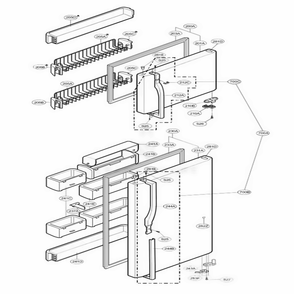 Door Parts Diagram and Parts List for 73966 ATICSEA LG Refrigerator