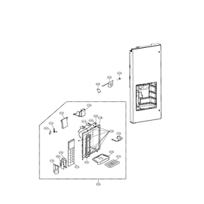 Dispenser Diagram and Parts List for LFX25961SB 00 LG Refrigerator