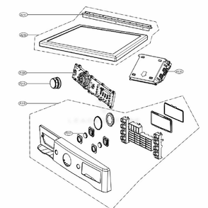 Control Panel And Plate Assembly Diagram and Parts List for DLEX8500W ABWEEUS LG Dryer