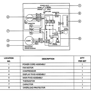 Wiring Diagram Diagram and Parts List for M5404R  LG Air Conditioner