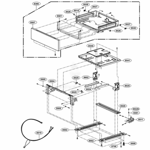 Drawer Parts Diagram and Parts List for LRG3091ST FS2ELGA LG Range