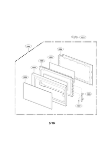 Door Parts Diagram and Parts List for LMV1314SV01  LG Microwave