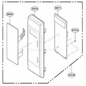 Controller Parts Diagram and Parts List for KCMC155JWH AMWEKAD LG Range