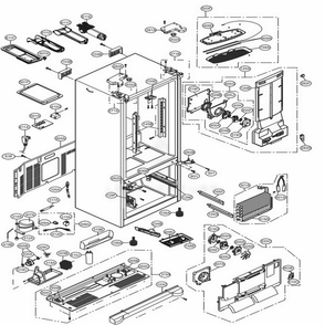 Case Parts Diagram and Parts List for 71032 ASWCSE1 LG Refrigerator