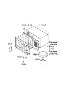 Oven Cavity Parts Diagram and Parts List for LRM1250B01  LG Microwave