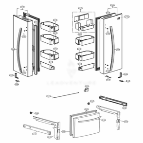 Door Parts Diagram and Parts List for 71313 ASTCSE2 LG Refrigerator
