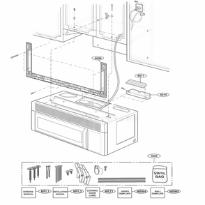 Installation Parts Diagram and Parts List for 80022 CW1ESEA LG Range