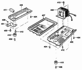 Base Plate Diagram and Parts List for 7218954990  Kenmore Microwave