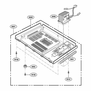 Base Plate Parts Diagram and Parts List for 62252 KWHESEA LG Wall Oven