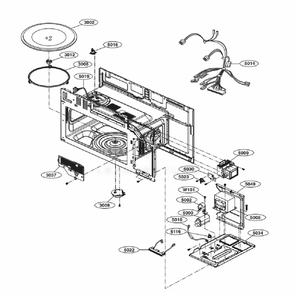Interior Parts 1 Diagram and Parts List for LMHM2237BD CB1ELGA LG Microwave