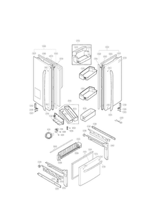 Door Parts Diagram and Parts List for LFX25975ST 03 LG Refrigerator