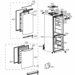 Main 1 Diagram and Parts List for LBN10551PS APZCNA0 LG Refrigerator