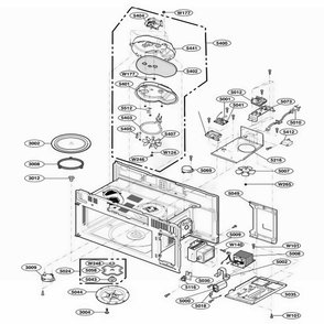 Interior Parts 1 Diagram and Parts List for LMV2015ST CSBELGA LG Microwave