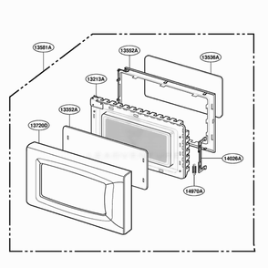 Door Parts Diagram and Parts List for MA6400W2 KMWEGSE LG Range