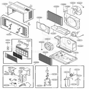 Main Diagram and Parts List for R6004 AWYAUSG LG Air Conditioner