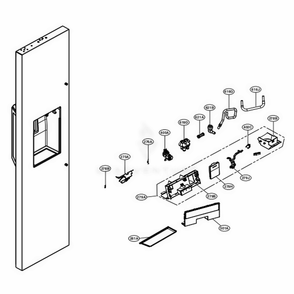 Dispencer Part Diagram and Parts List for UPSXB2627S ASTCNA1 LG Refrigerator