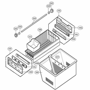 Freezer Parts Diagram and Parts List for 77554 ABICSEF LG Refrigerator