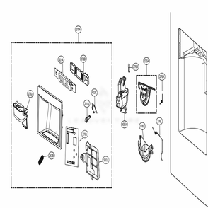 Dispenser Parts Diagram and Parts List for 72483 ASTCSE2 LG Refrigerator