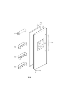 Freezer Door Parts Diagram and Parts List for LSC27921SB05  LG Refrigerator