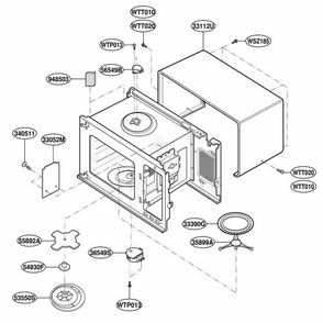 Oven Cavity Parts Diagram and Parts List for GLMB186KB AB3EGEU LG Range