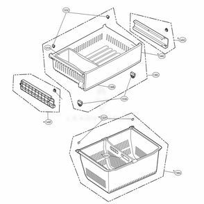 Freezer Parts Diagram and Parts List for LFXS28968D ASBCNA2 LG Refrigerator
