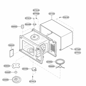 Oven Cavity Parts Diagram and Parts List for JE1860GB ASGEGEU LG Range